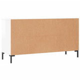 Panca Porta Scarpe Bianco Lucido 102x35x55 cm Legno truciolato