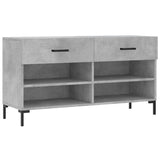 Panca Porta Scarpe Grigio Cemento 102x35x55cm Legno truciolato
