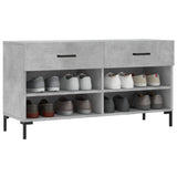 Panca Porta Scarpe Grigio Cemento 102x35x55cm Legno truciolato