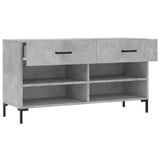 Panca Porta Scarpe Grigio Cemento 102x35x55cm Legno truciolato