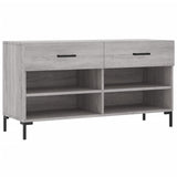 Panca Porta Scarpe Grigio Sonoma 102x35x55 cm Legno truciolato