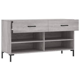Panca Porta Scarpe Grigio Sonoma 102x35x55 cm Legno truciolato
