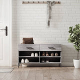 Panca Porta Scarpe Grigio Sonoma 102x35x55 cm Legno truciolato