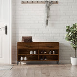 Panca Porta Scarpe Rovere Marrone 102x35x55cm Legno truciolato