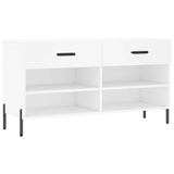 Panca Porta Scarpe Bianca 102x35x55 cm in Legno truciolato