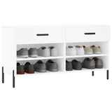 Panca Porta Scarpe Bianca 102x35x55 cm in Legno truciolato