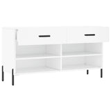 Panca Porta Scarpe Bianca 102x35x55 cm in Legno truciolato