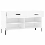 Panca Porta Scarpe Bianca 102x35x55 cm in Legno truciolato