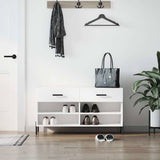 Panca Porta Scarpe Bianca 102x35x55 cm in Legno truciolato