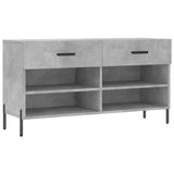 Panca Porta Scarpe Grigio Cemento 102x35x55cm Legno truciolato