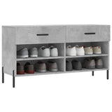 Panca Porta Scarpe Grigio Cemento 102x35x55cm Legno truciolato