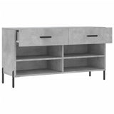 Panca Porta Scarpe Grigio Cemento 102x35x55cm Legno truciolato