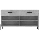 Panca Porta Scarpe Grigio Cemento 102x35x55cm Legno truciolato