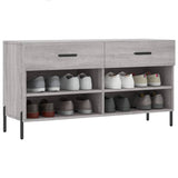 Panca Porta Scarpe Grigio Sonoma 102x35x55 cm Legno truciolato