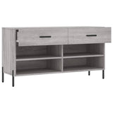 Panca Porta Scarpe Grigio Sonoma 102x35x55 cm Legno truciolato