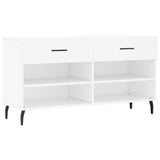 Panca Porta Scarpe Bianca 102x35x55 cm in Legno truciolato