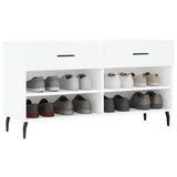 Panca Porta Scarpe Bianca 102x35x55 cm in Legno truciolato