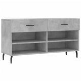 Panca Porta Scarpe Grigio Cemento 102x35x55cm Legno truciolato