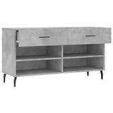 Panca Porta Scarpe Grigio Cemento 102x35x55cm Legno truciolato