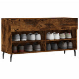 Panca Porta Scarpe Rovere Fumo 102x35x55 cm Legno truciolato