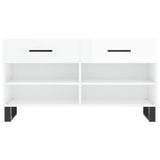 Panca Porta Scarpe Bianco Lucido 102x35x55 cm Legno truciolato