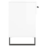 Panca Porta Scarpe Bianco Lucido 102x35x55 cm Legno truciolato