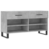 Panca Porta Scarpe Grigio Cemento 102x35x55cm Legno truciolato