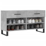 Panca Porta Scarpe Grigio Cemento 102x35x55cm Legno truciolato