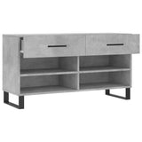 Panca Porta Scarpe Grigio Cemento 102x35x55cm Legno truciolato