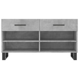 Panca Porta Scarpe Grigio Cemento 102x35x55cm Legno truciolato