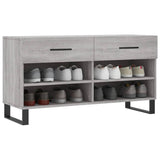 Panca Porta Scarpe Grigio Sonoma 102x35x55 cm Legno truciolato