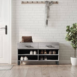Panca Porta Scarpe Grigio Sonoma 102x35x55 cm Legno truciolato