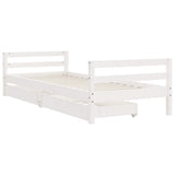 Giroletto Bambini con Cassetti Bianco 80x200cm Massello di Pino