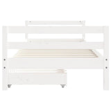 Giroletto Bambini con Cassetti Bianco 80x200cm Massello di Pino