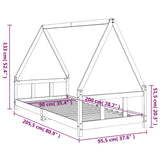 Giroletto per Bambini 90x200 cm in Legno Massello di Pino