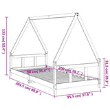 Giroletto per Bambini 90x200 cm in Legno Massello di Pino