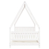 Giroletto per Bambini Bianco 90x200cm in Legno Massello di Pino