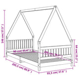Giroletto per Bambini Bianco 90x200cm in Legno Massello di Pino
