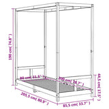 Giroletto per Bambini Bianco 80x200cm in Legno Massello di Pino