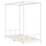 Giroletto per Bambini Bianco 90x200cm in Legno Massello di Pino