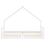 Giroletto Bambini con Cassetti Bianco 90x200cm Massello di Pino