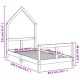 Giroletto per Bambini 80x160 cm in Legno Massello di Pino