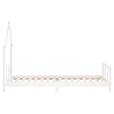 Giroletto per Bambini Bianco 90x200cm in Legno Massello di Pino