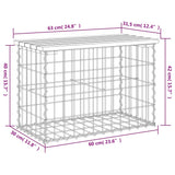 Panca Giardino Design Gabbione 63x31,5x42cm Legno Massello Pino