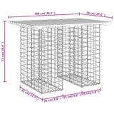 Tavolo da giardino in gabbione design 100x70x72 cm in legno massello Douglas