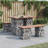 Tavolo da giardino in gabbione design 100x70x72 cm in legno massello Douglas