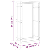 Portalegna 50x28x94 cm in Acciaio Inossidabile