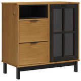 Credenza con Anta in Vetro FLAM 80x40x180 cm in Legno di Pino