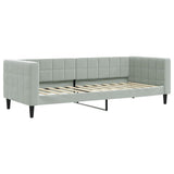 Divano Letto con Letto Estraibile Grigio Chiaro 90x200 Velluto