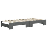 Divano Letto Estraibile Materassi Grigio Scuro 90x200cm Tessuto